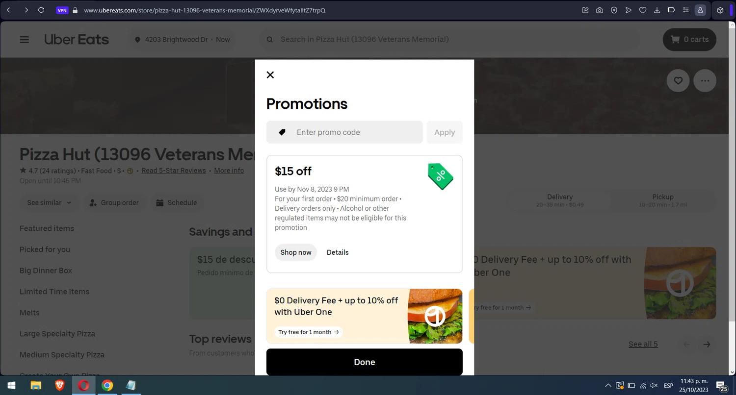 70% OFF UberEATS Coupon Codes | (23 Active) In June 2025